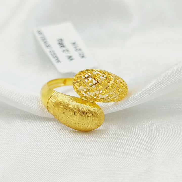 21K خاتم نقش نطاقين-مجوهرات الشيخ سعيد-Saeed Jewelry 