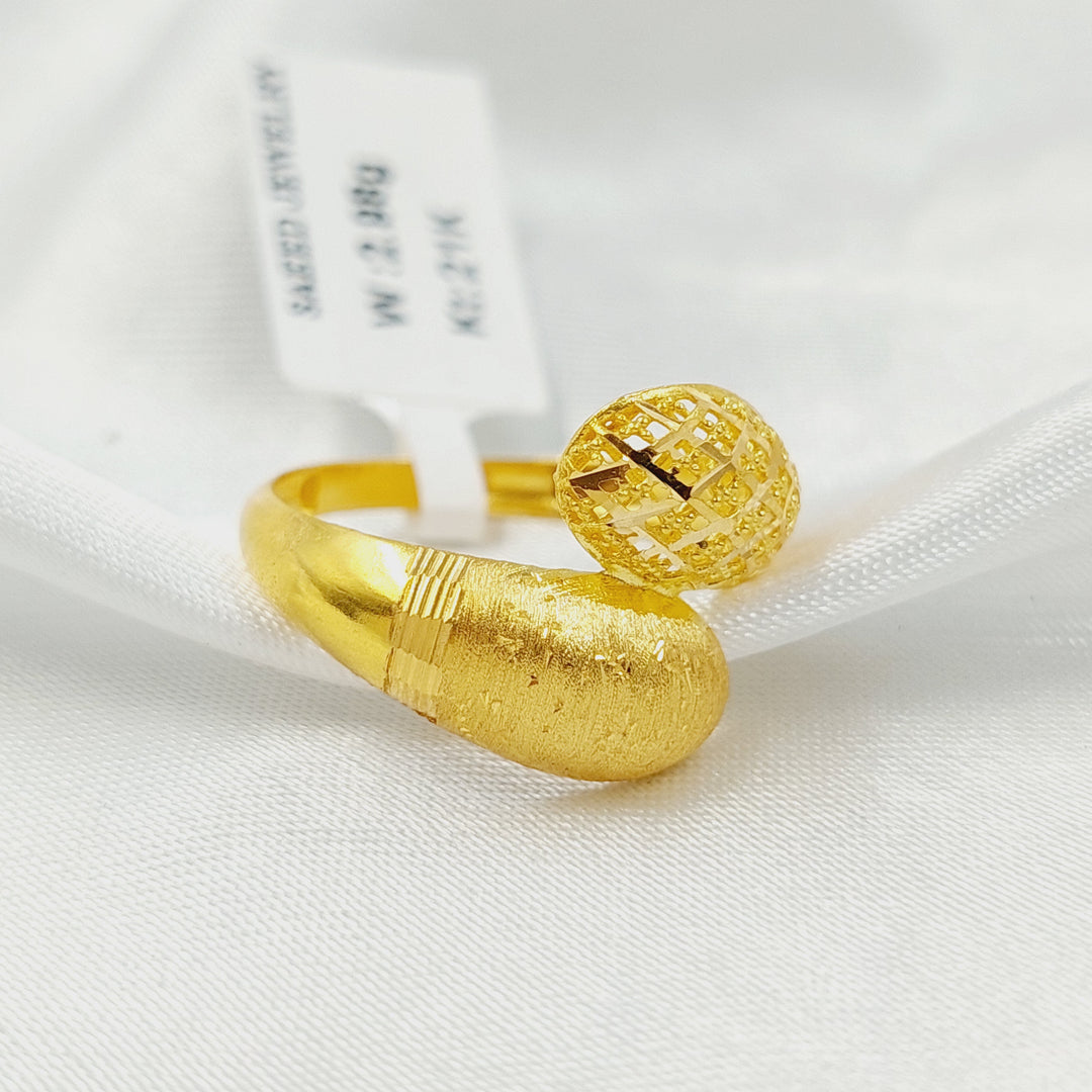 21K خاتم نقش نطاقين-مجوهرات الشيخ سعيد-Saeed Jewelry 