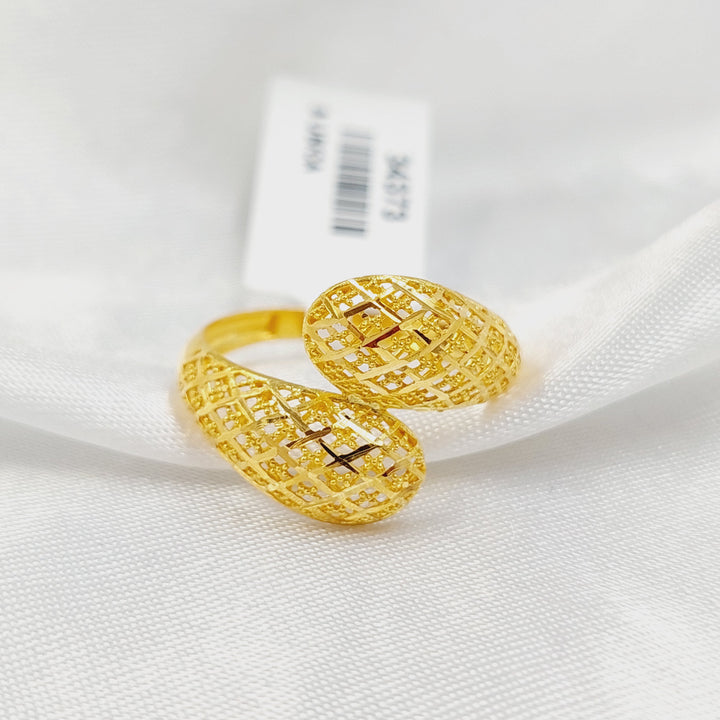 21K خاتم نقش نطاقين-مجوهرات الشيخ سعيد-Saeed Jewelry 