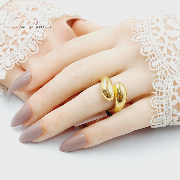 21K خاتم سادة نطاقين-مجوهرات الشيخ سعيد-Saeed Jewelry 