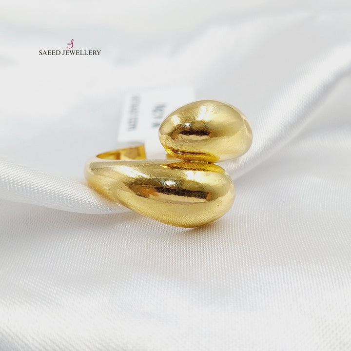 21K خاتم سادة نطاقين-مجوهرات الشيخ سعيد-Saeed Jewelry 