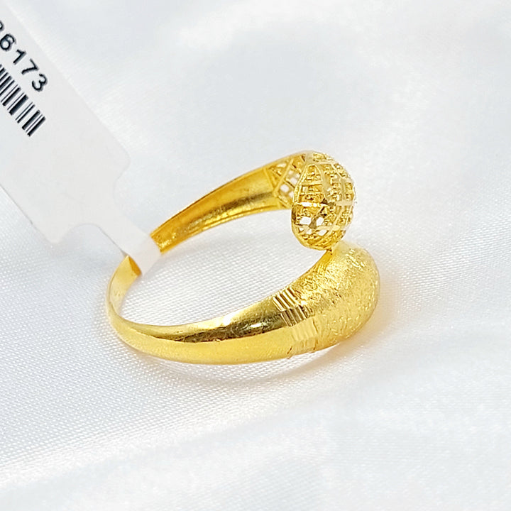 Two Ranges Engraved Ring Made of 21K Gold by Saeed Jewelry 