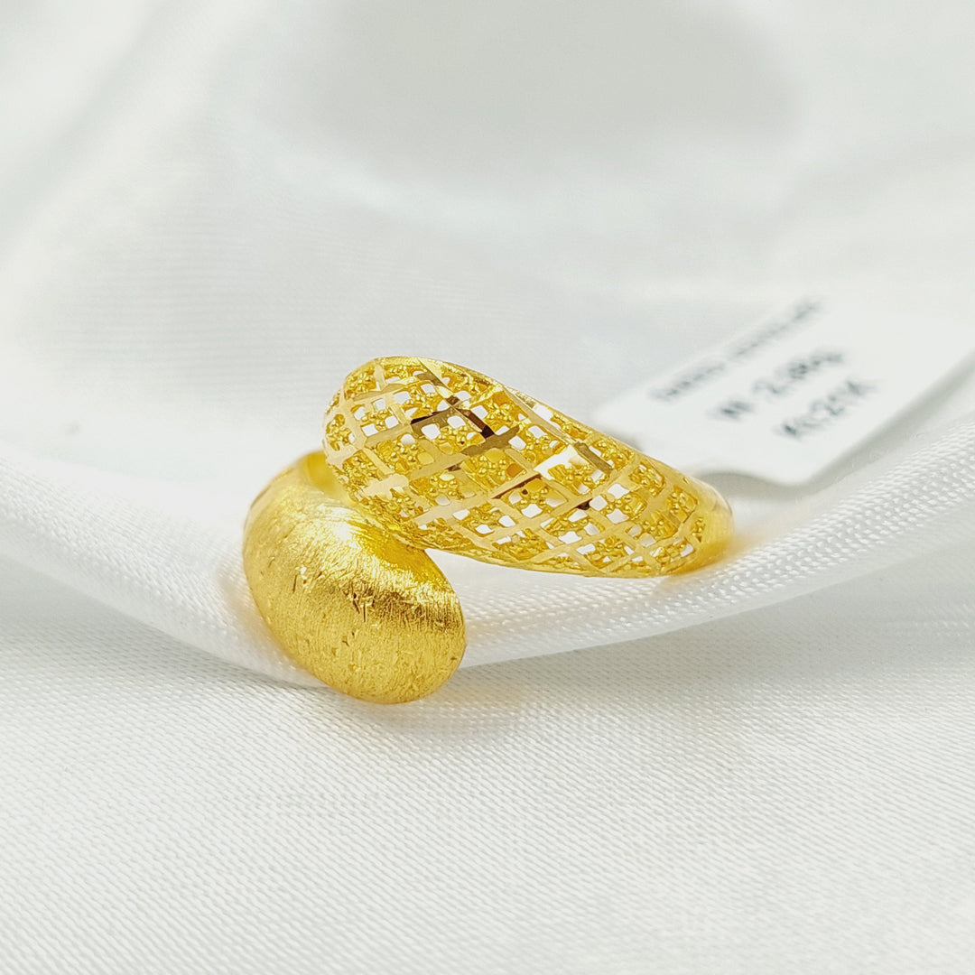 21K خاتم نقش نطاقين-مجوهرات الشيخ سعيد-Saeed Jewelry 