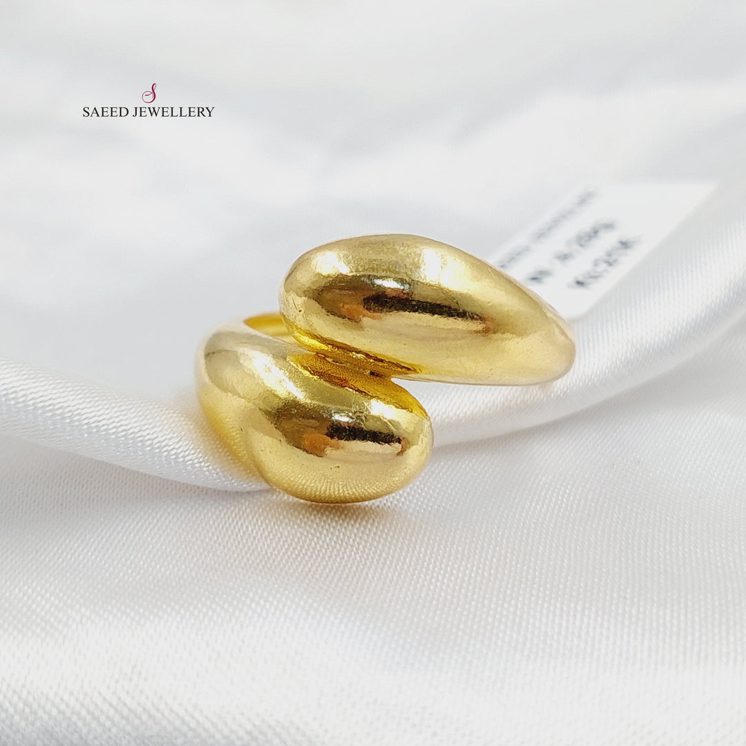 21K خاتم سادة نطاقين-مجوهرات الشيخ سعيد-Saeed Jewelry 