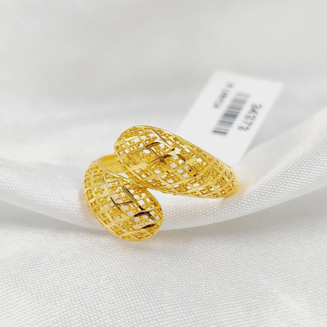 21K خاتم نقش نطاقين-مجوهرات الشيخ سعيد-Saeed Jewelry 