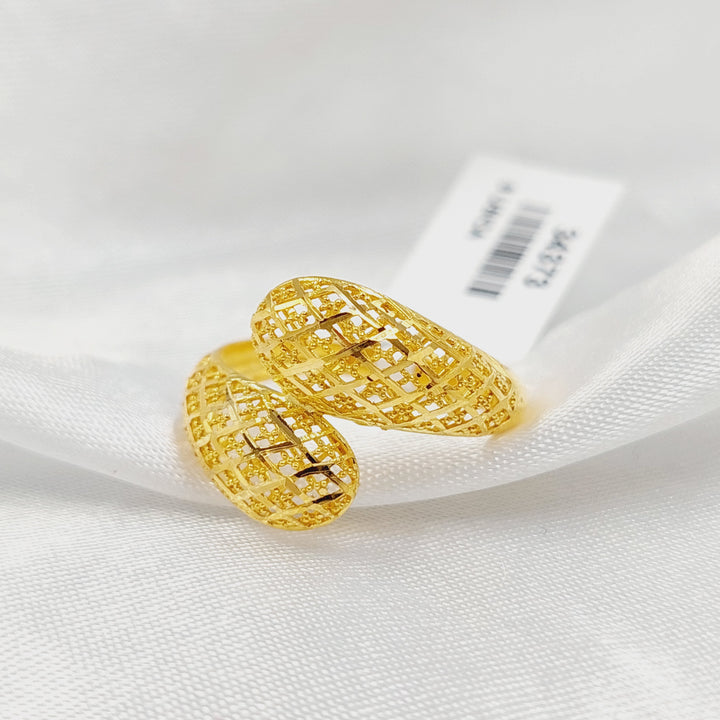 21K خاتم نقش نطاقين-مجوهرات الشيخ سعيد-Saeed Jewelry 