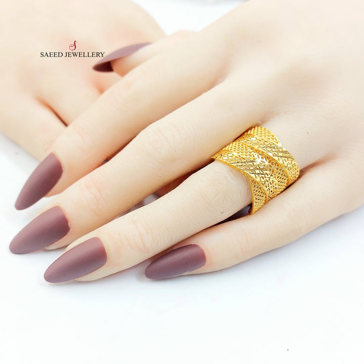 Waves Ring Made of 21K Gold by Saeed Jewelry 