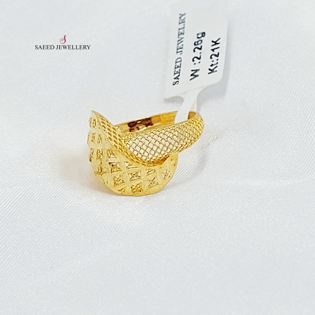 21K خاتم امواج-مجوهرات الشيخ سعيد-Saeed Jewelry 