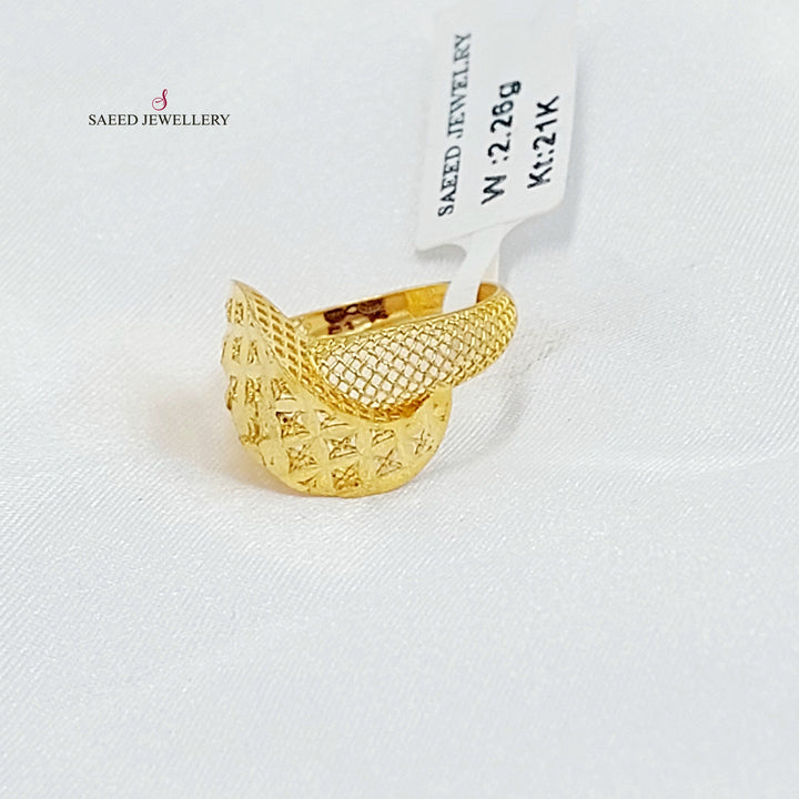 21K خاتم امواج-مجوهرات الشيخ سعيد-Saeed Jewelry 