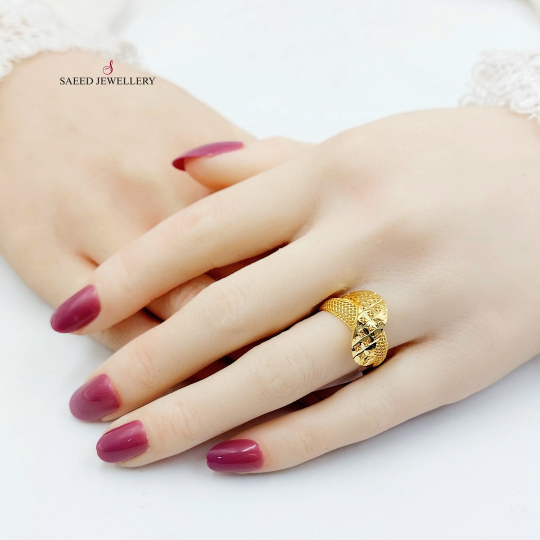 21K خاتم امواج-مجوهرات الشيخ سعيد-Saeed Jewelry 