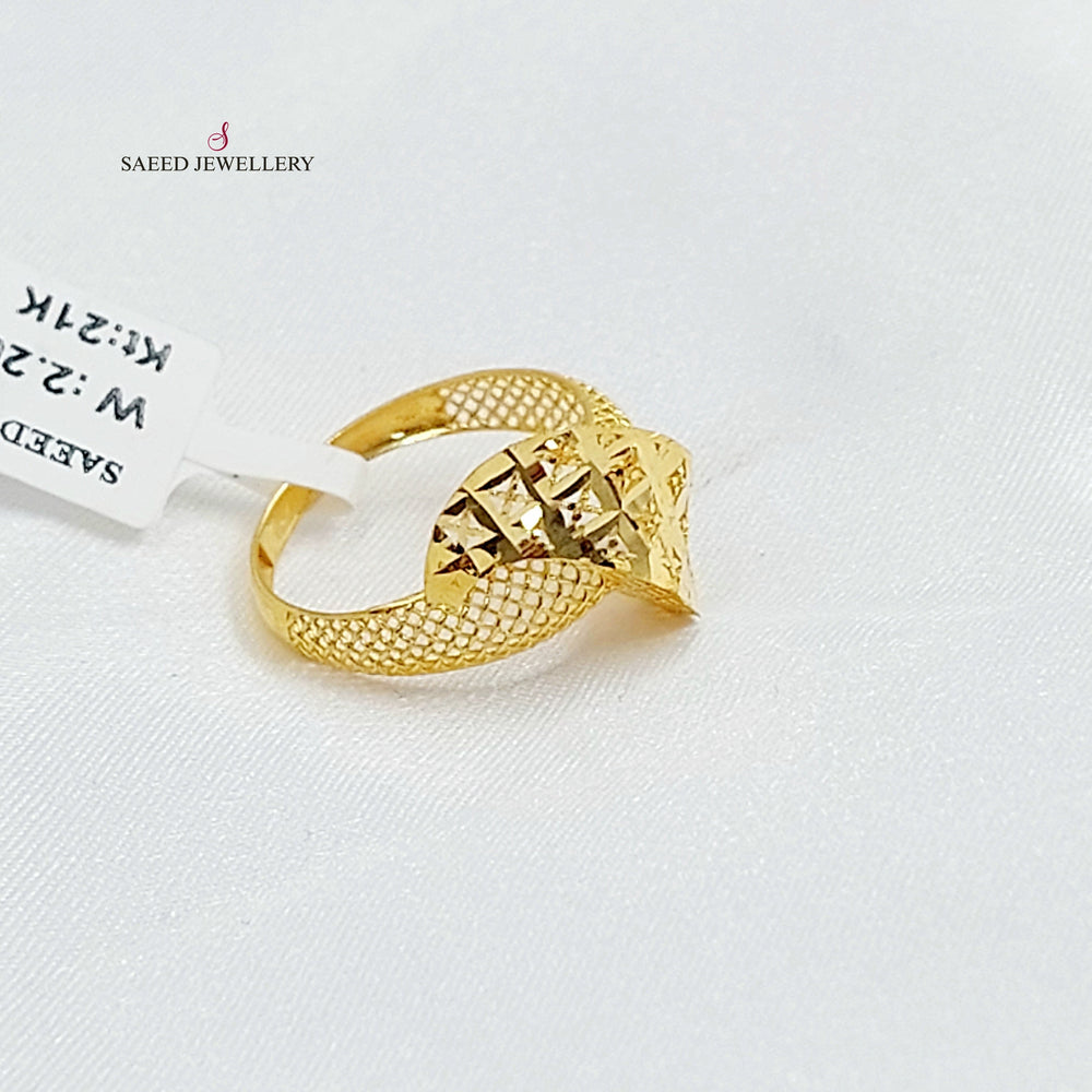 21K خاتم امواج-مجوهرات الشيخ سعيد-Saeed Jewelry 