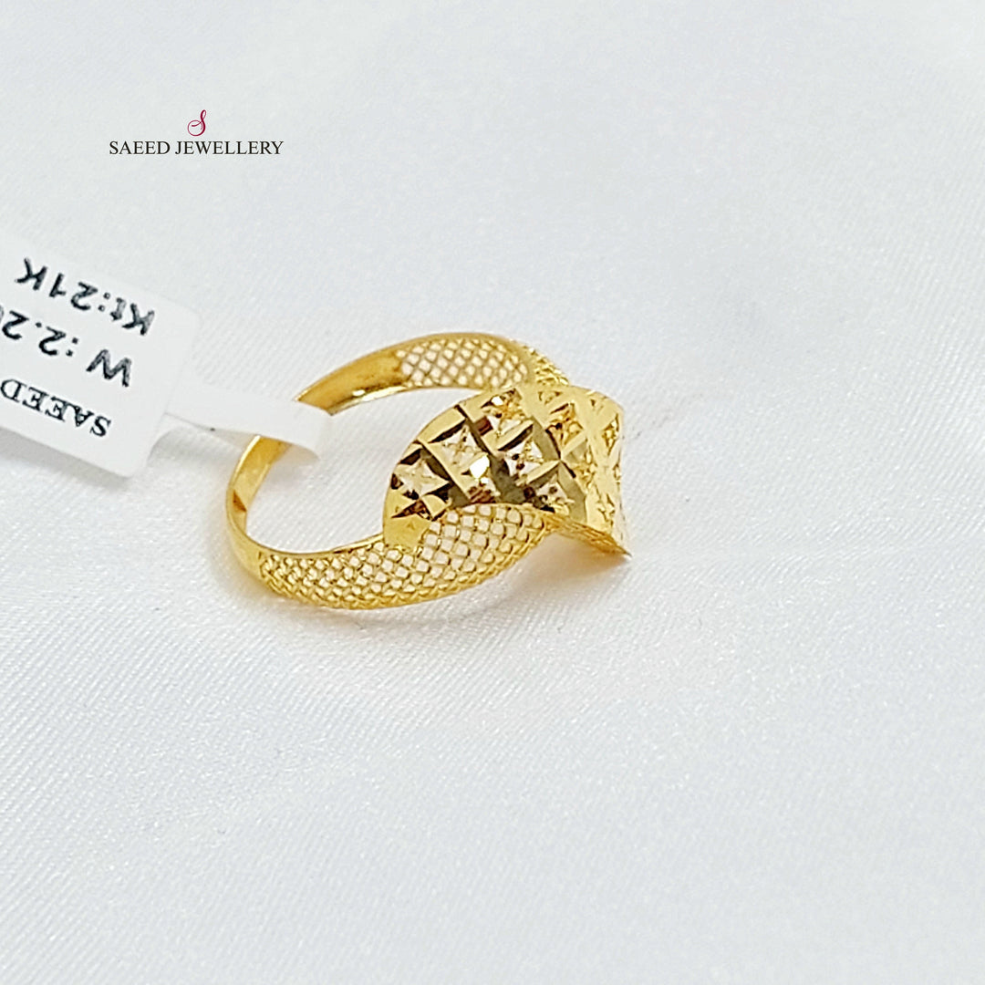 21K خاتم امواج-مجوهرات الشيخ سعيد-Saeed Jewelry 