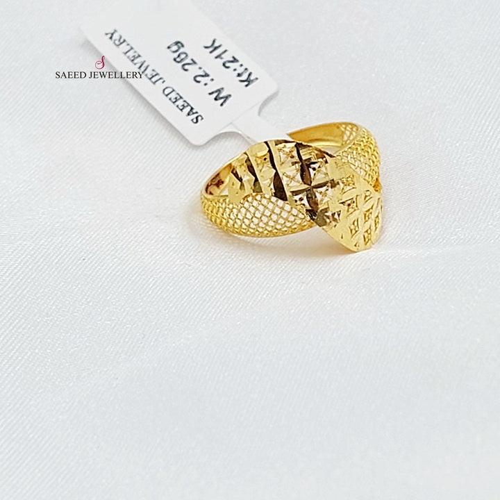 21K خاتم امواج-مجوهرات الشيخ سعيد-Saeed Jewelry 
