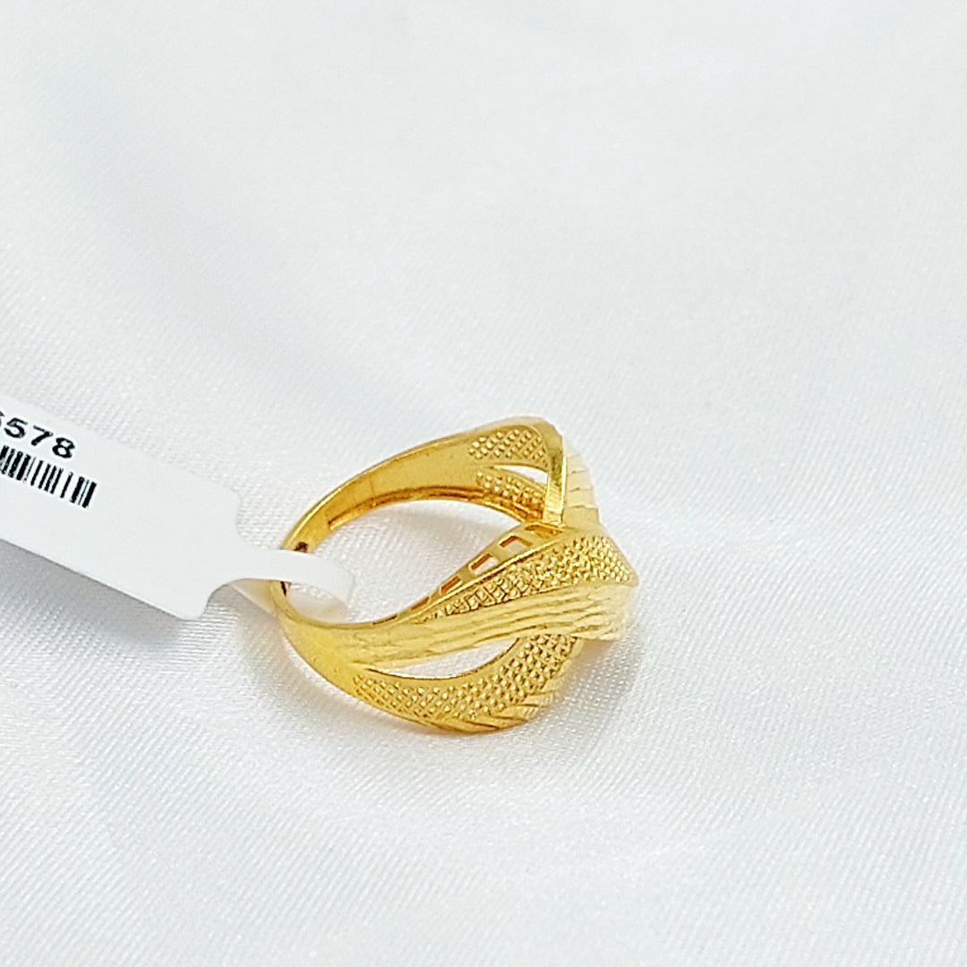X Style Ring Made of 21K Gold by Saeed Jewelry 