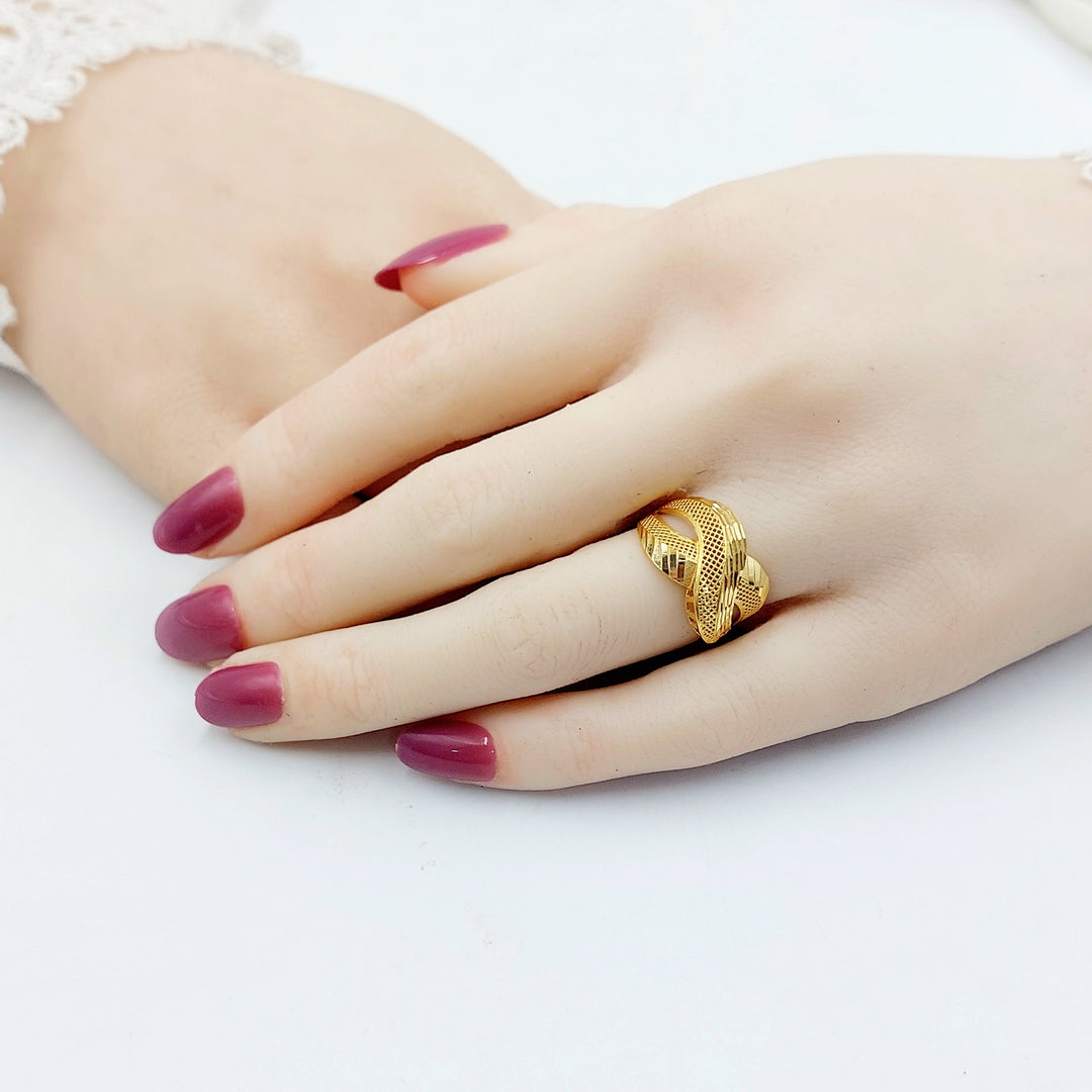 X Style Ring Made of 21K Gold by Saeed Jewelry 