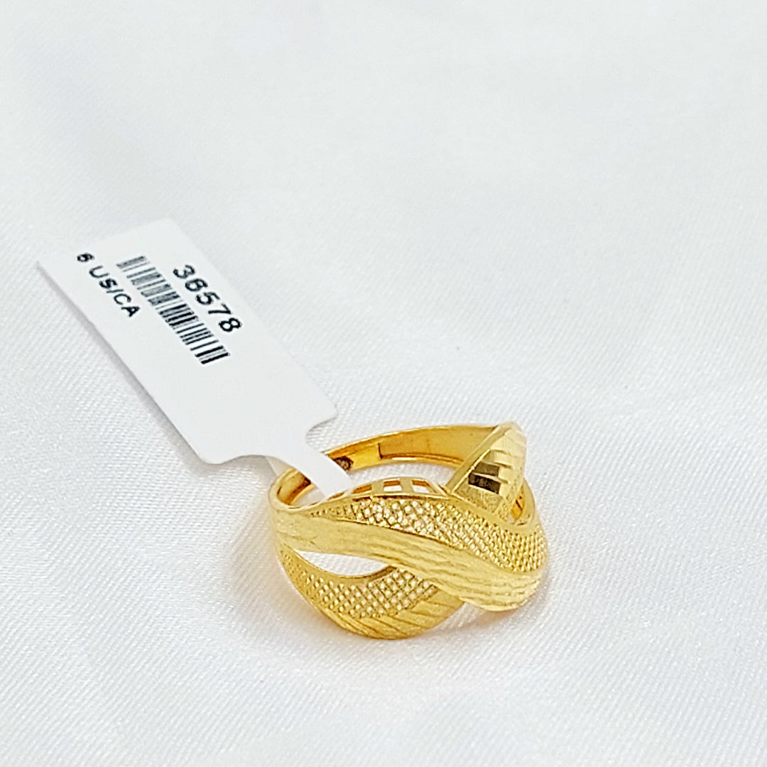 X Style Ring Made of 21K Gold by Saeed Jewelry 