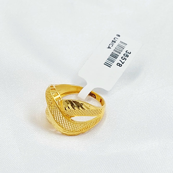 X Style Ring Made of 21K Gold by Saeed Jewelry 