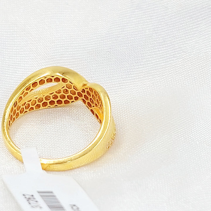 Zircon Studded Deluxe Ring Made of 21K Gold by Saeed Jewelry 