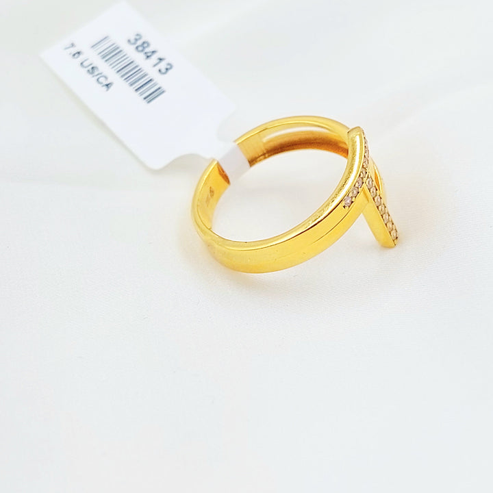 21K خاتم اكسترا مرصع-مجوهرات الشيخ سعيد-Saeed Jewelry 
