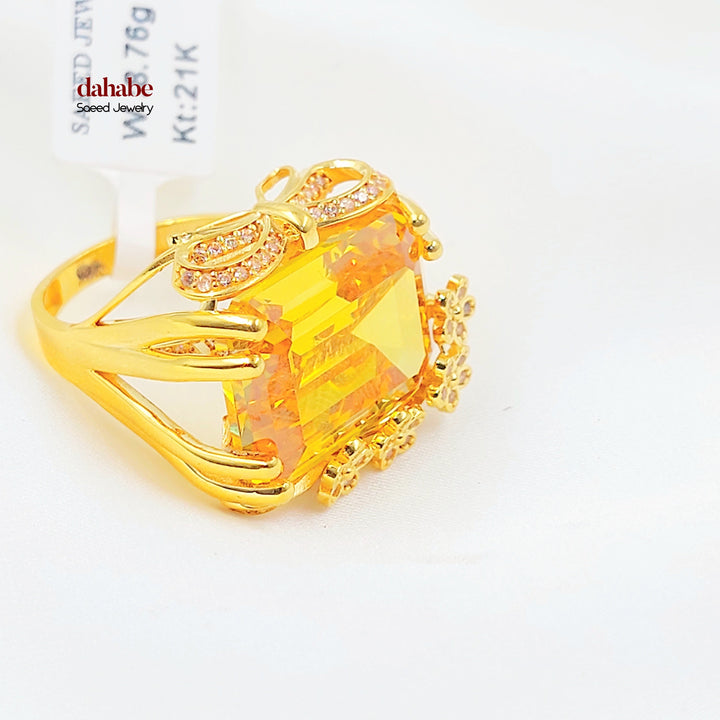 21K خاتم اكسترا مرصع-مجوهرات الشيخ سعيد-Saeed Jewelry 