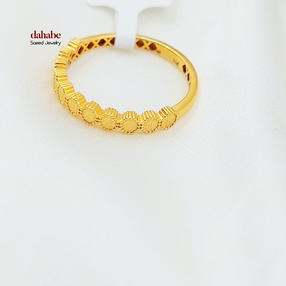 Zircon Studded Deluxe Ring Made of 21K Gold by Saeed Jewelry 