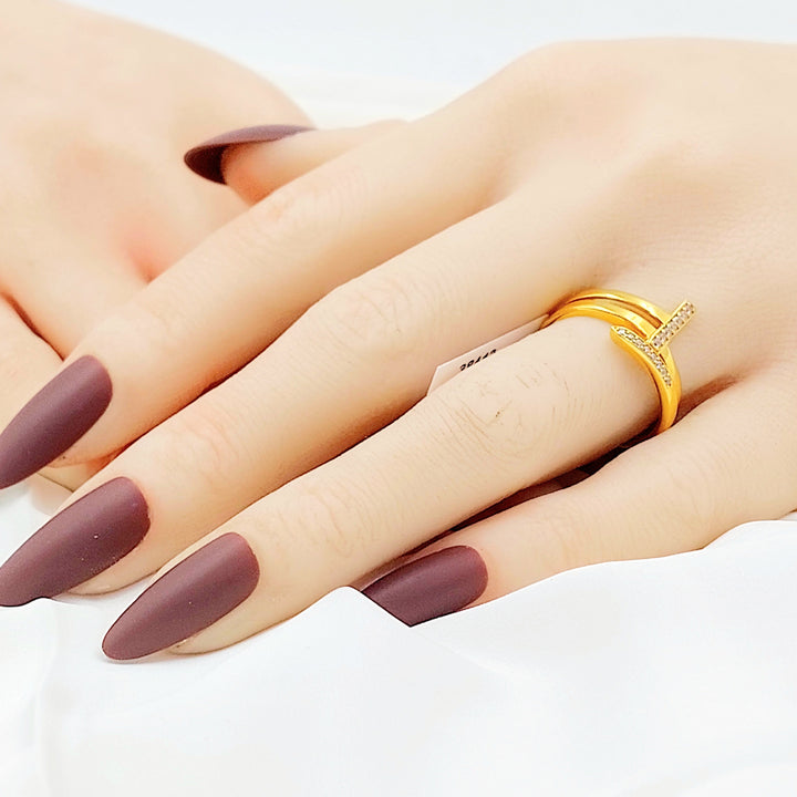 21K خاتم اكسترا مرصع-مجوهرات الشيخ سعيد-Saeed Jewelry 