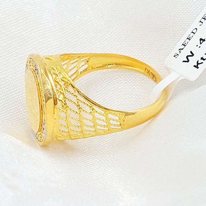Zircon Studded Rashadi Ring Made of 21K Gold by Saeed Jewelry 
