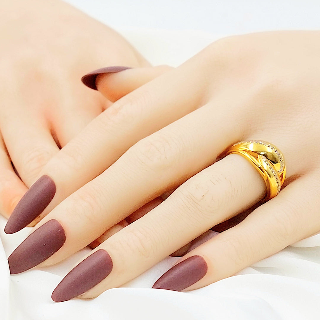 21K خاتم اكسترا مرصع-مجوهرات الشيخ سعيد-Saeed Jewelry 