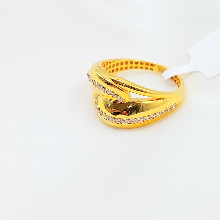 21K خاتم اكسترا مرصع-مجوهرات الشيخ سعيد-Saeed Jewelry 