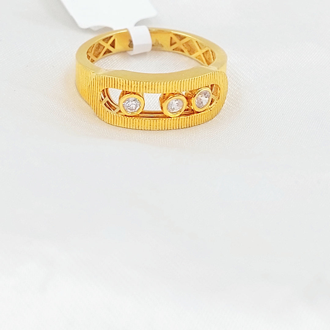 21K خاتم اكسترا مرصع-مجوهرات الشيخ سعيد-Saeed Jewelry 