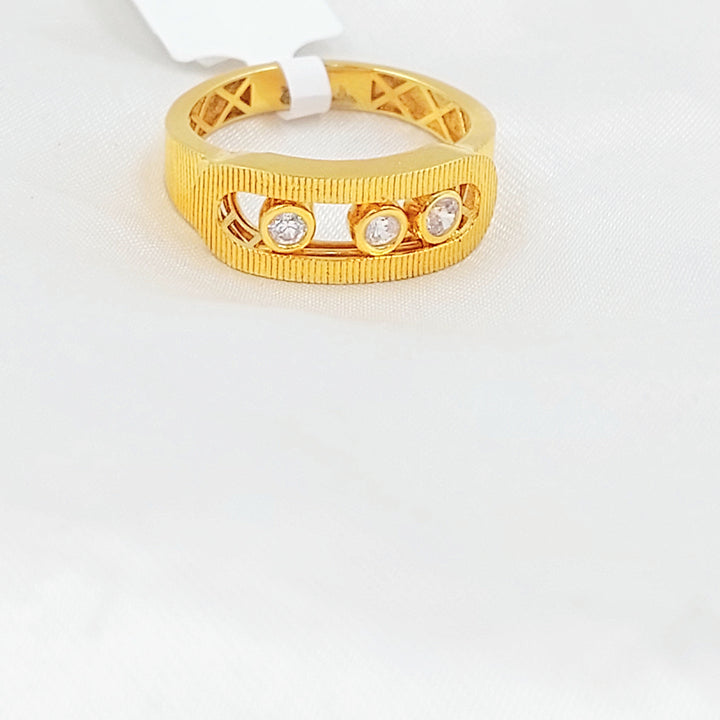 21K خاتم اكسترا مرصع-مجوهرات الشيخ سعيد-Saeed Jewelry 