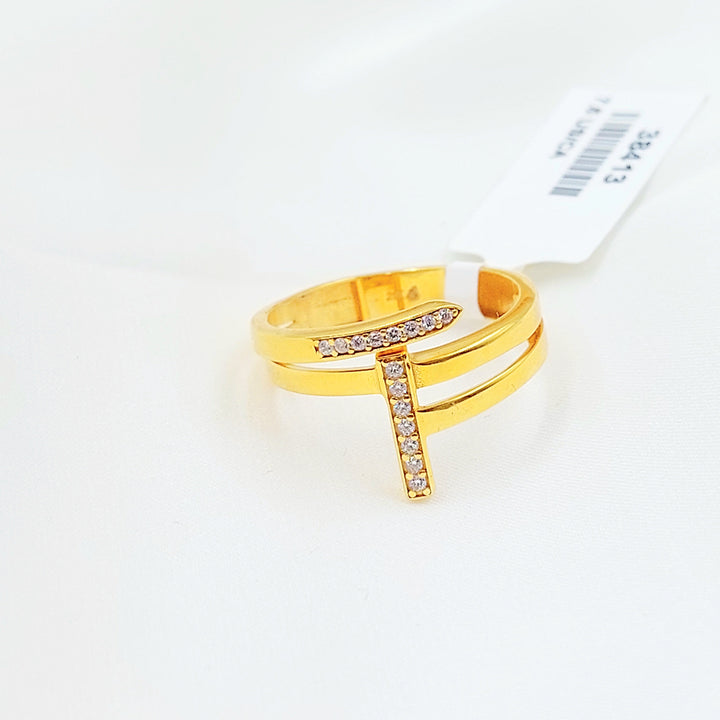 21K خاتم اكسترا مرصع-مجوهرات الشيخ سعيد-Saeed Jewelry 