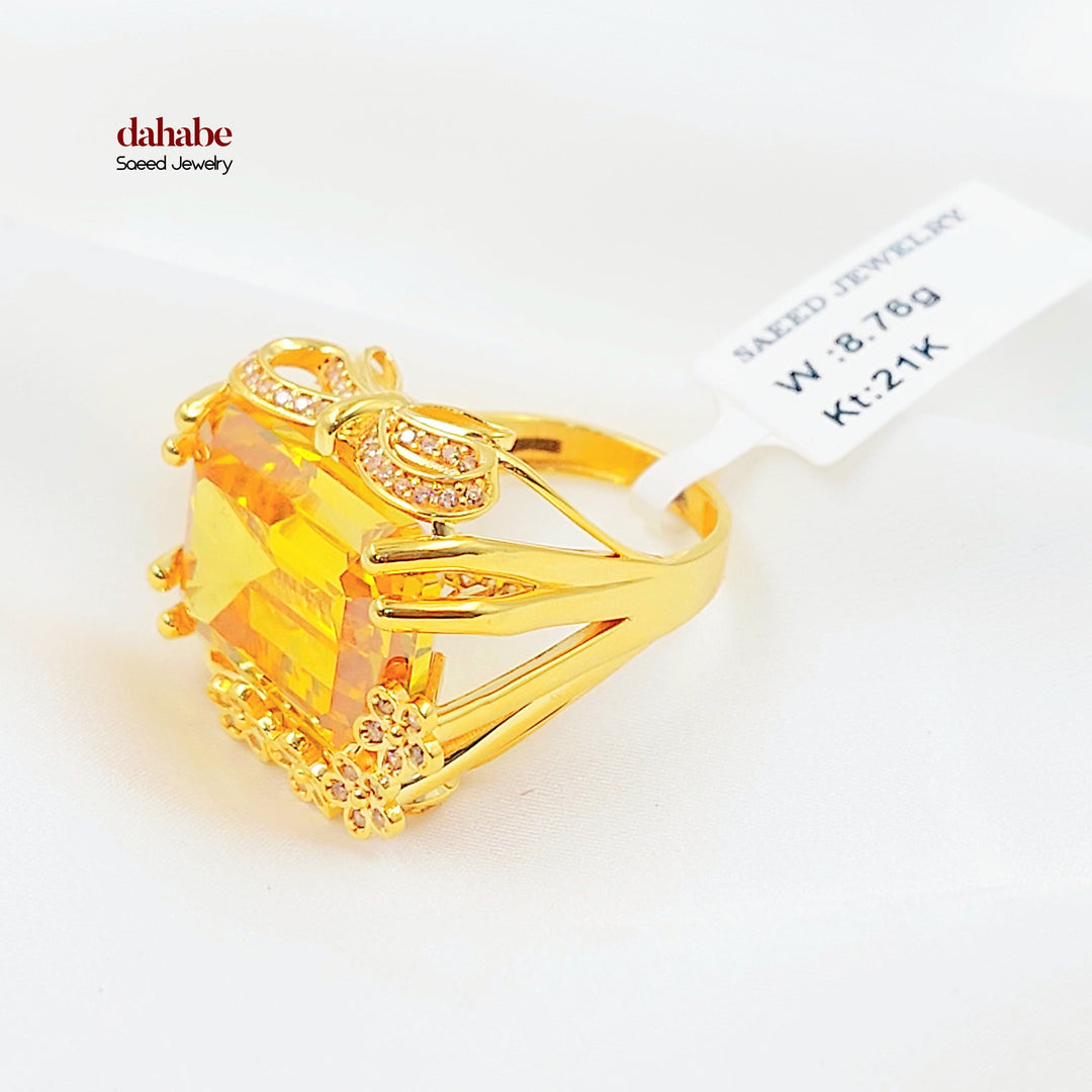 21K خاتم اكسترا مرصع-مجوهرات الشيخ سعيد-Saeed Jewelry 