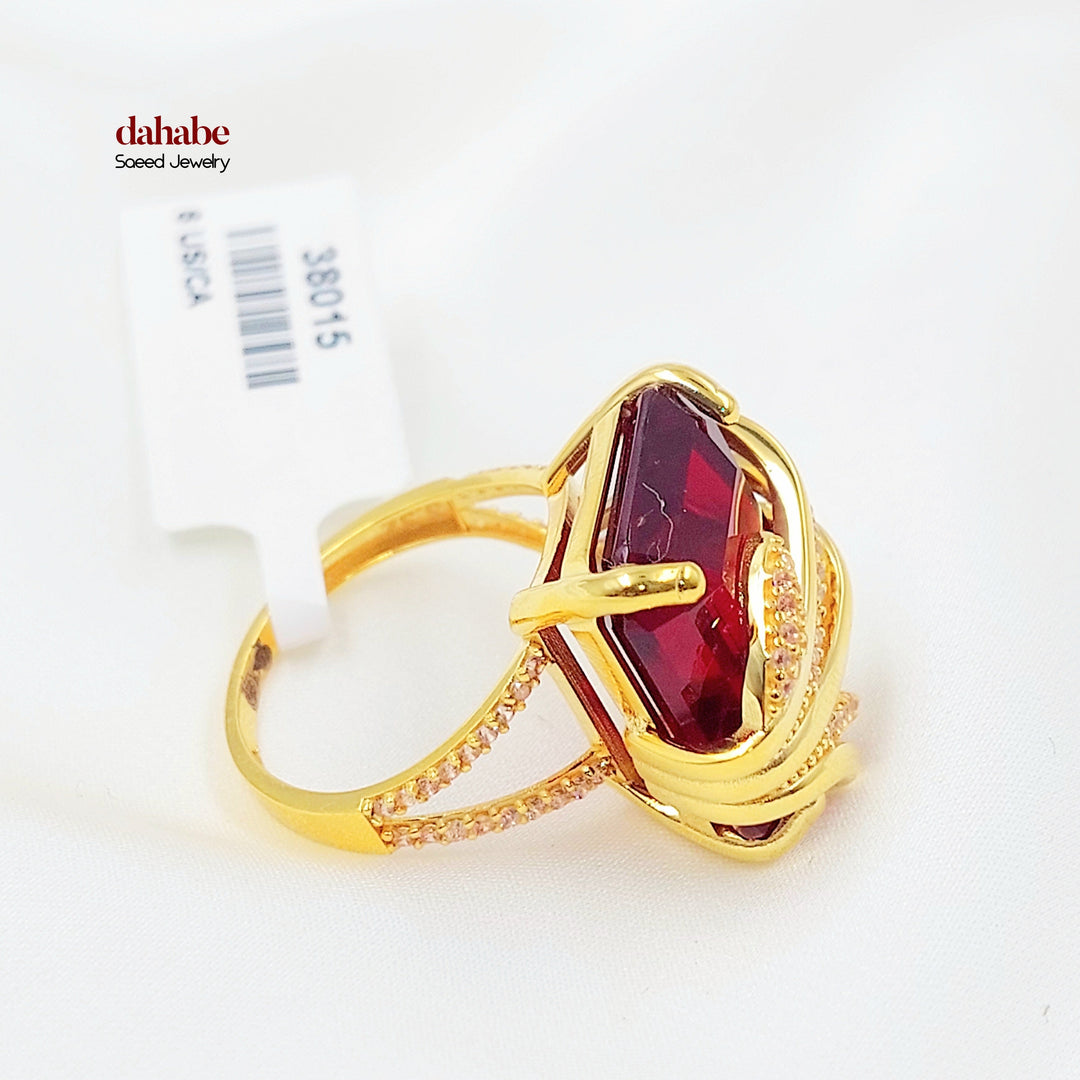 21K خاتم اكسترا مرصع-مجوهرات الشيخ سعيد-Saeed Jewelry 