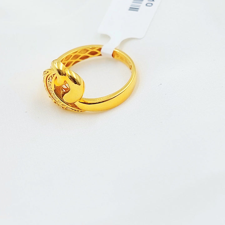 21K خاتم اكسترا مرصع-مجوهرات الشيخ سعيد-Saeed Jewelry 