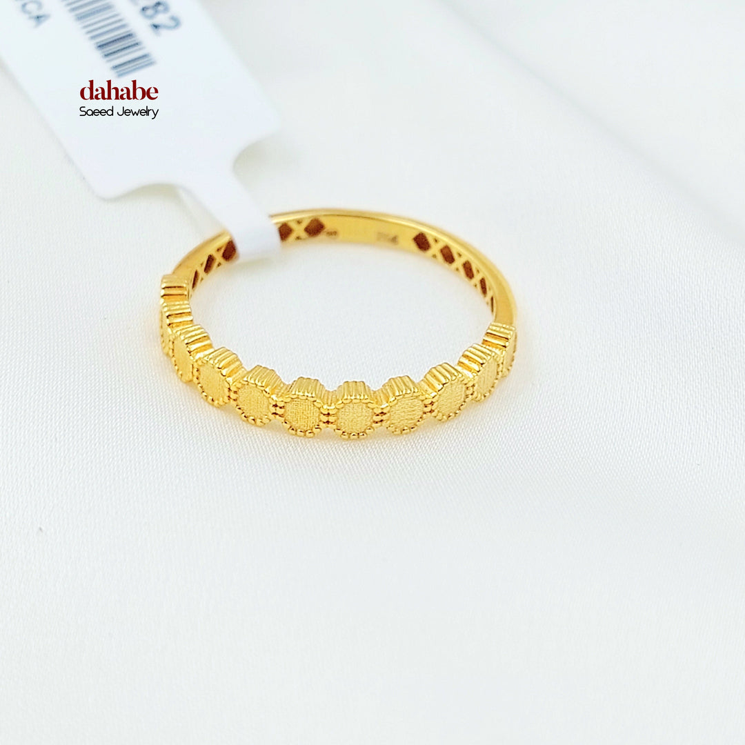 Zircon Studded Deluxe Ring Made of 21K Gold by Saeed Jewelry 