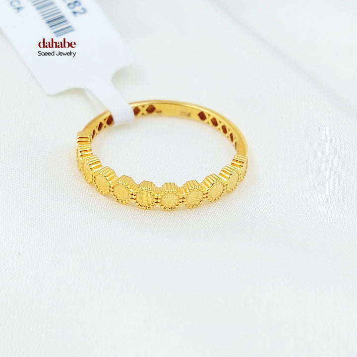 Zircon Studded Deluxe Ring Made of 21K Gold by Saeed Jewelry 