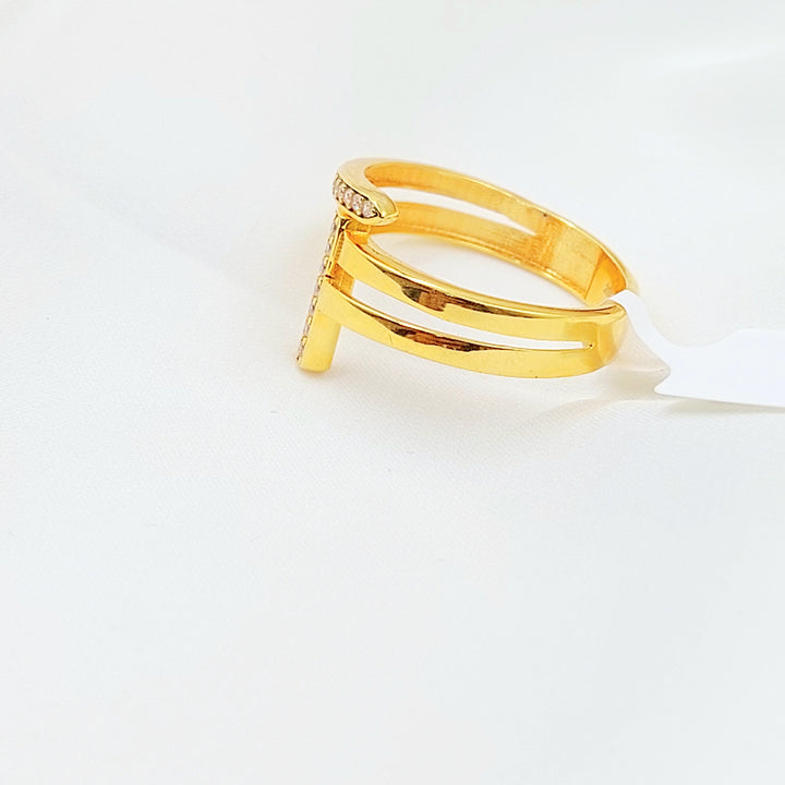 21K خاتم اكسترا مرصع-مجوهرات الشيخ سعيد-Saeed Jewelry 