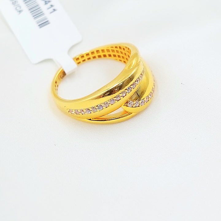 21K خاتم اكسترا مرصع-مجوهرات الشيخ سعيد-Saeed Jewelry 