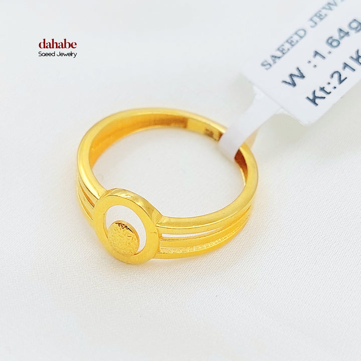 Zircon Studded Deluxe Ring Made of 21K Gold by Saeed Jewelry 
