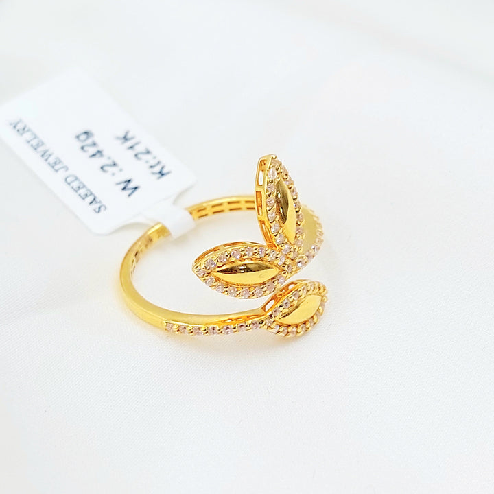 21K خاتم فراشة مرصع-مجوهرات الشيخ سعيد-Saeed Jewelry 