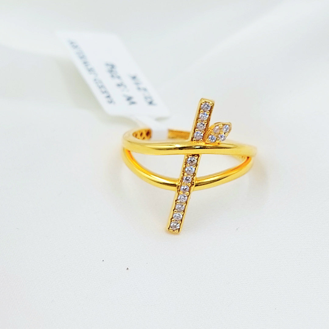 21K خاتم اكسترا مرصع-مجوهرات الشيخ سعيد-Saeed Jewelry 