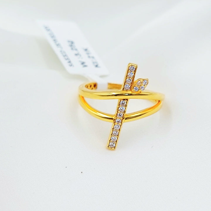 21K خاتم اكسترا مرصع-مجوهرات الشيخ سعيد-Saeed Jewelry 