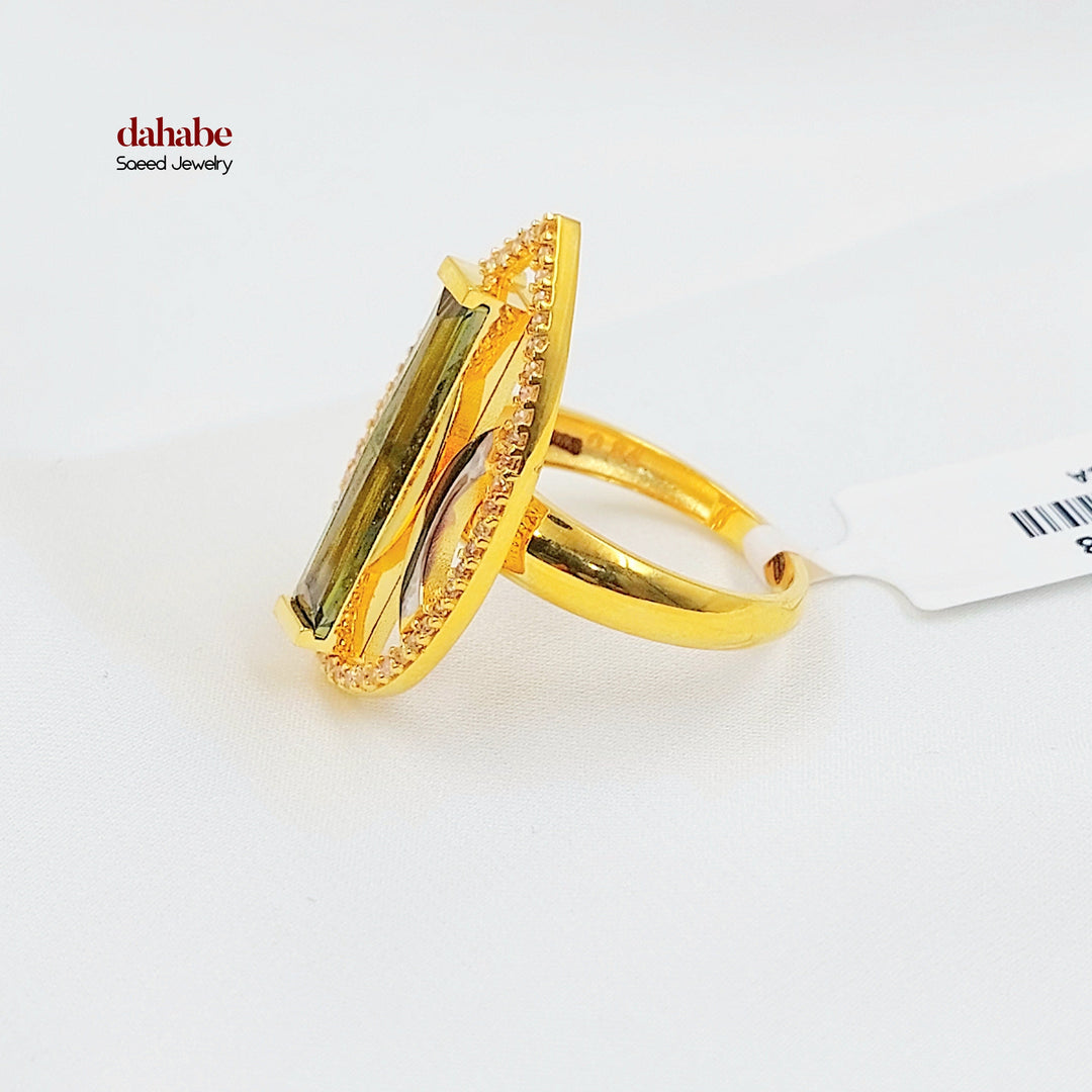 21K خاتم اكسترا مرصع-مجوهرات الشيخ سعيد-Saeed Jewelry 