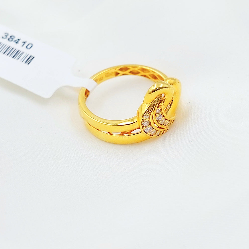 21K خاتم اكسترا مرصع-مجوهرات الشيخ سعيد-Saeed Jewelry 