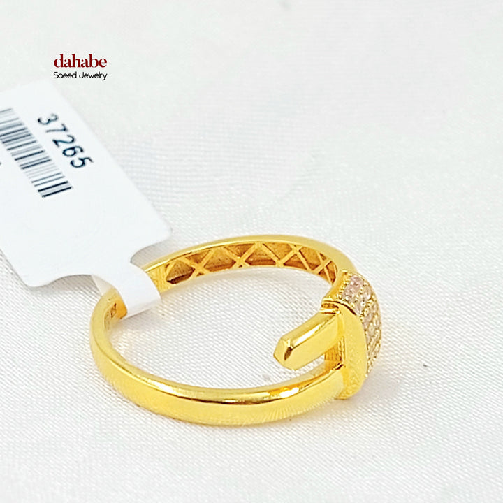 21K خاتم مسمار مرصع-مجوهرات الشيخ سعيد-Saeed Jewelry 