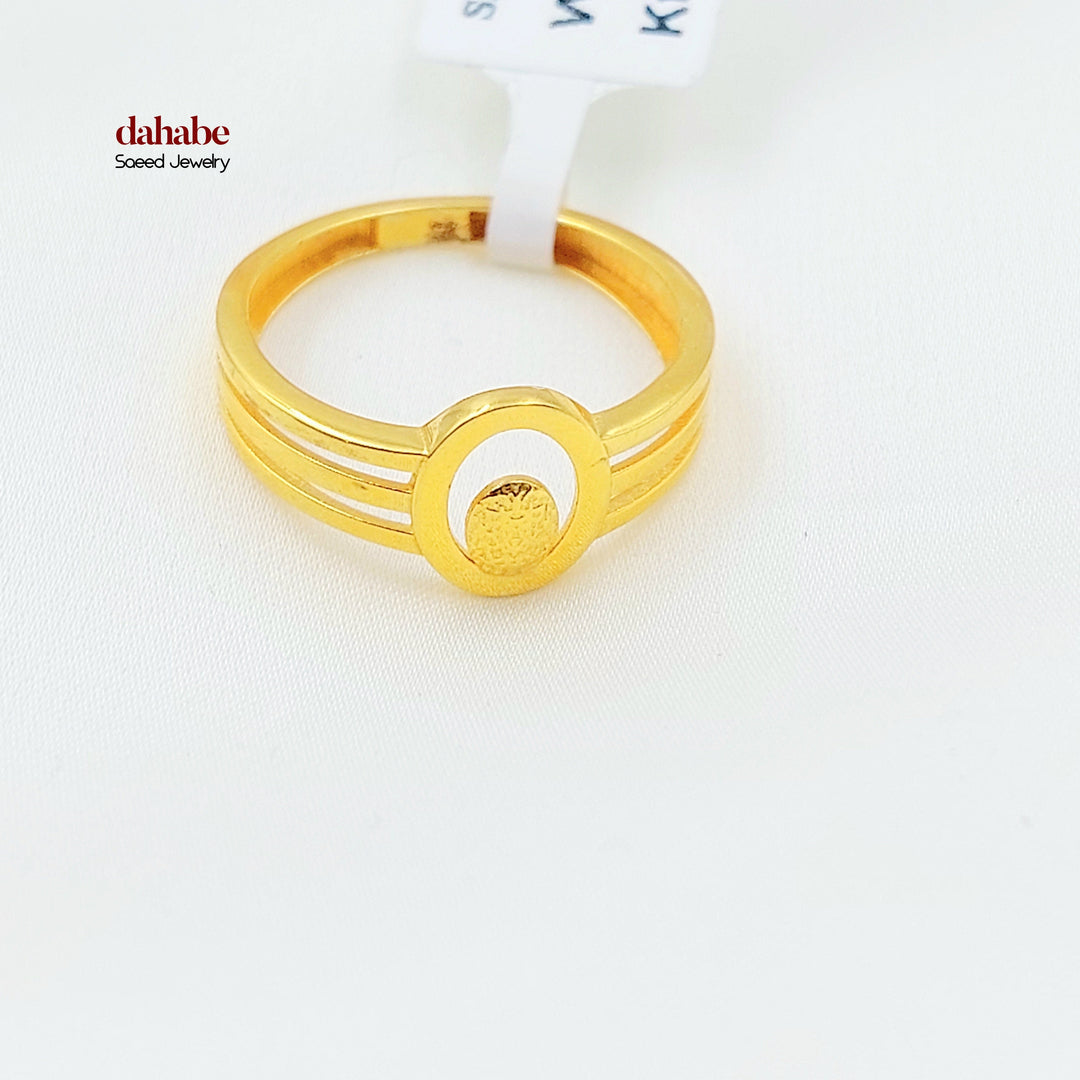 Zircon Studded Deluxe Ring Made of 21K Gold by Saeed Jewelry 