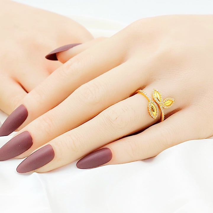 21K خاتم فراشة مرصع-مجوهرات الشيخ سعيد-Saeed Jewelry 
