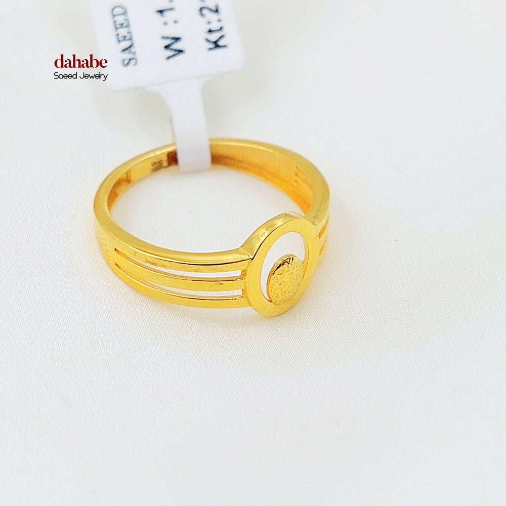 Zircon Studded Deluxe Ring Made of 21K Gold by Saeed Jewelry 