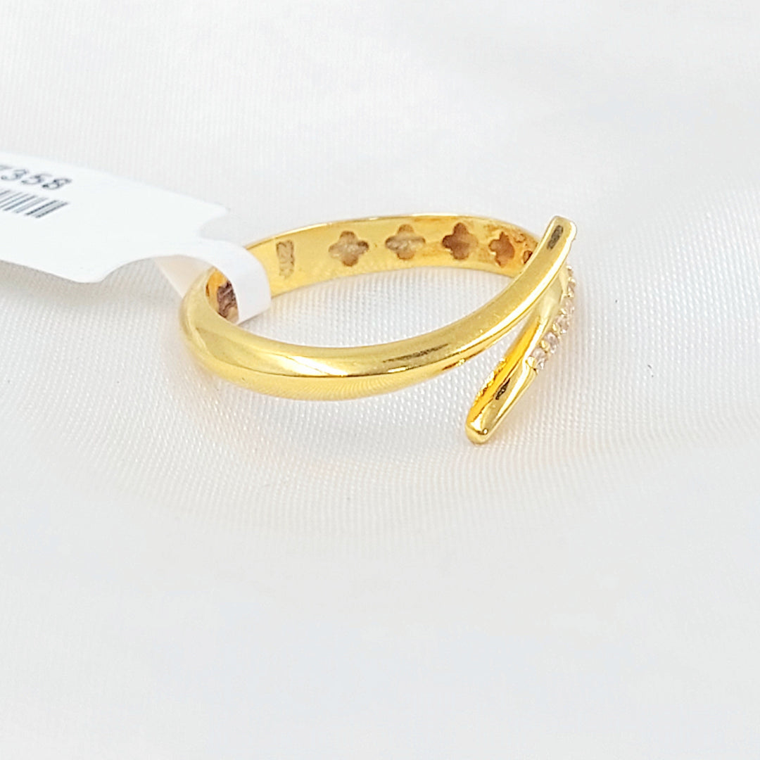 21K خاتم اكسترا مرصع-مجوهرات الشيخ سعيد-Saeed Jewelry 